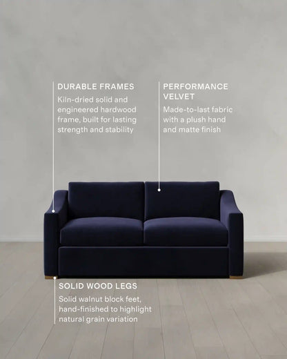 Hollis Slope Arm Sofa in Performance Velvet