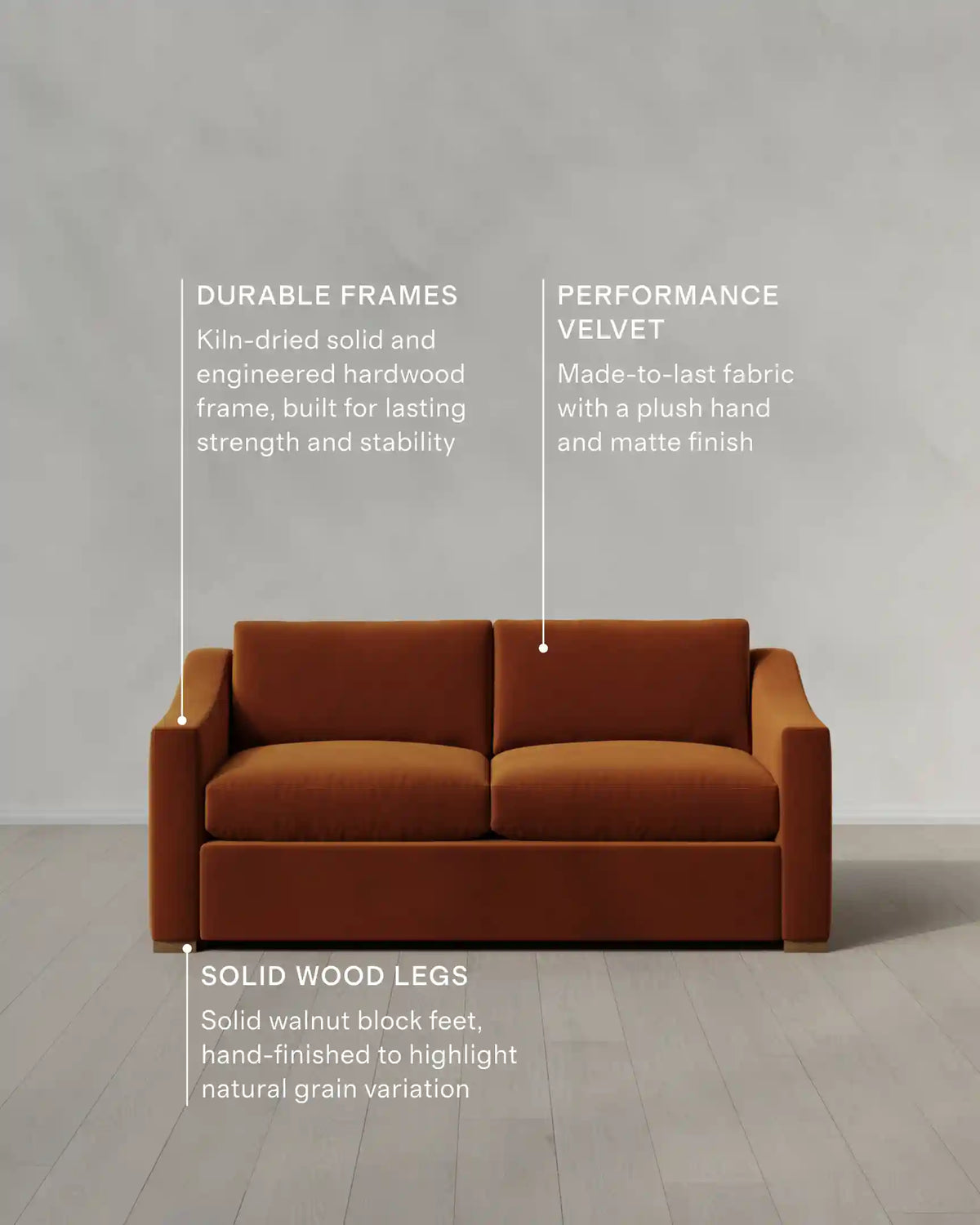 Hollis Slope Arm Sofa in Performance Velvet