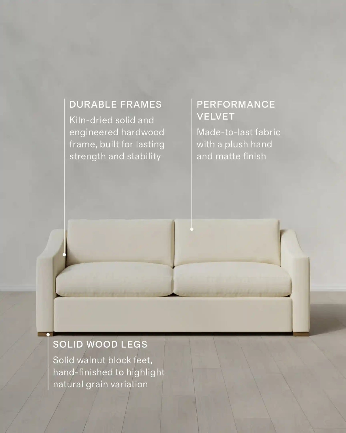 Hollis Slope Arm Sofa in Performance Velvet