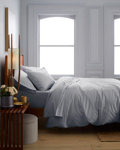 Organic Crisp Percale Duvet Cover Set