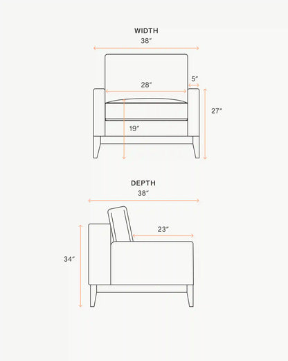 Performance Velvet Accent Chair with Solid Oak Base