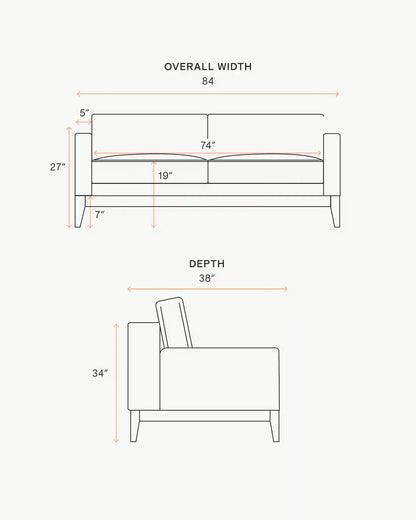 Performance Velvet Sofa with Solid Oak Base
