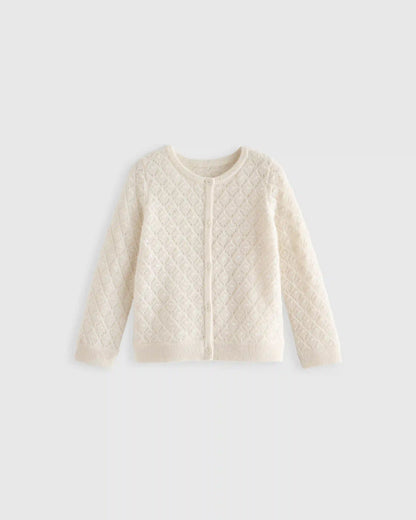 Washable Cashmere Pointelle Cardigan
