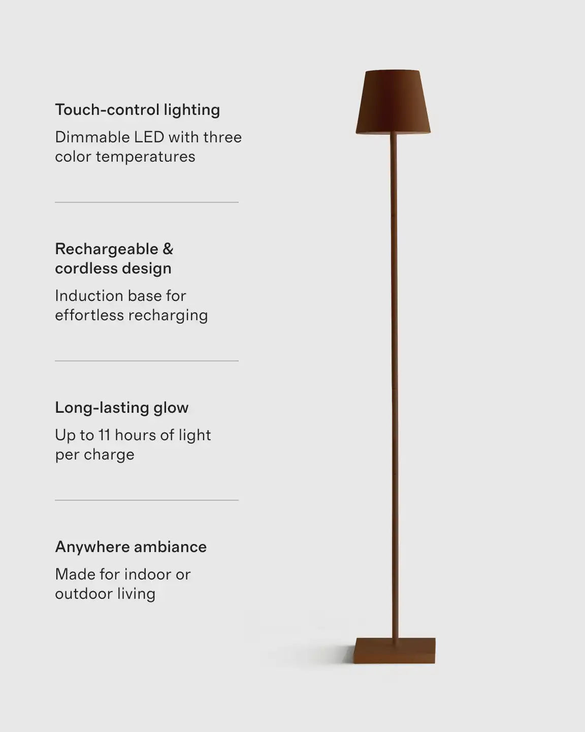 Poldina Pro Rechargeable Floor Lamp by Zafferano