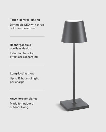 Poldina Pro Rechargeable Table Lamp by Zafferano