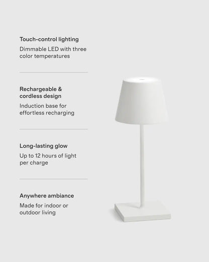 Poldina Pro Rechargeable Table Lamp by Zafferano