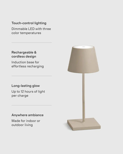 Poldina Pro Rechargeable Table Lamp by Zafferano