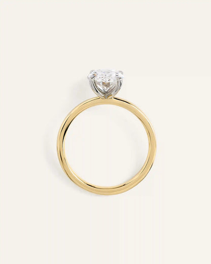 Lab Grown Diamond Oval Comfort Fit Engagement Ring - 2ct