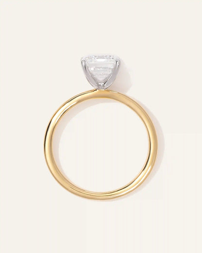 Lab Grown Diamond Emerald Comfort Fit Engagement Ring - 3ct