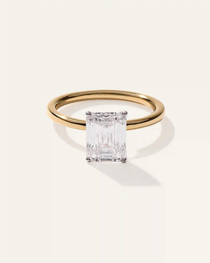 Lab Grown Diamond Emerald Comfort Fit Engagement Ring - 3ct