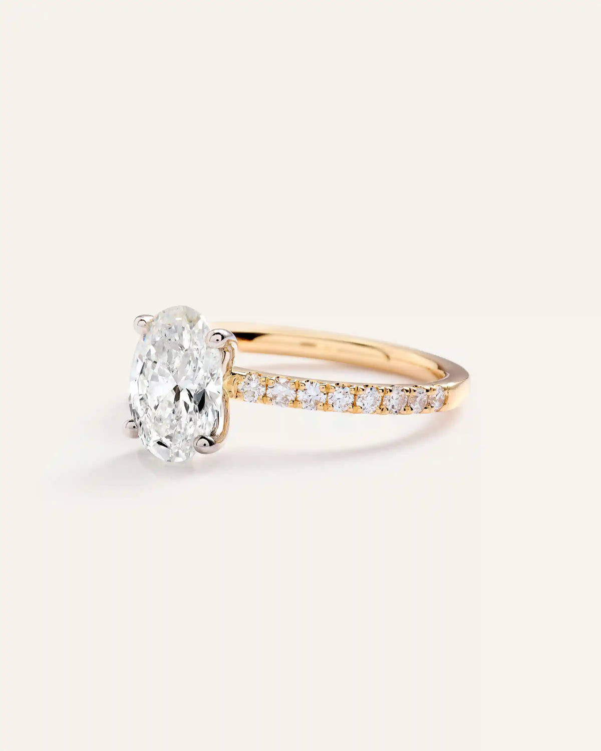 Lab Grown Diamond Oval Petite Pave Engagement Ring - 1.50ct