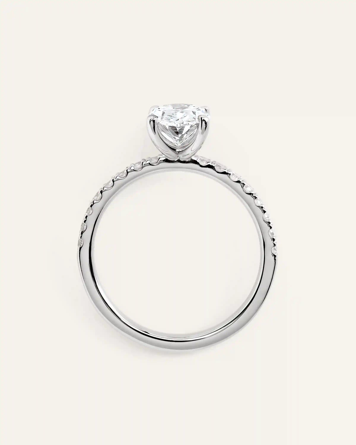 Lab Grown Diamond Oval Petite Pave Engagement Ring - 1.50ct