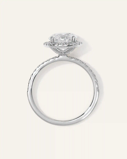 Lab Grown Diamond Round Halo Pave Engagement Ring - 2ct