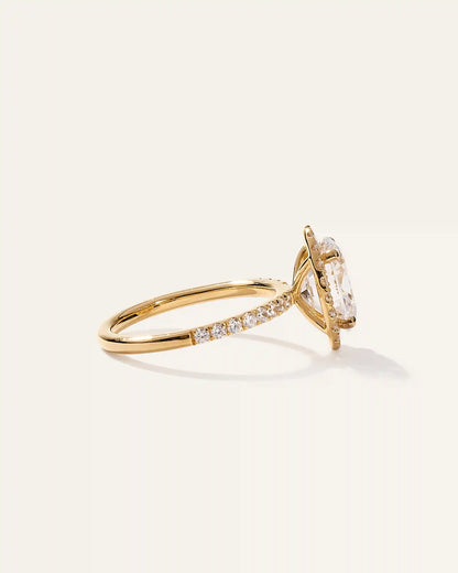 Lab Grown Diamond Oval Halo Pave Engagement Ring - 2ct