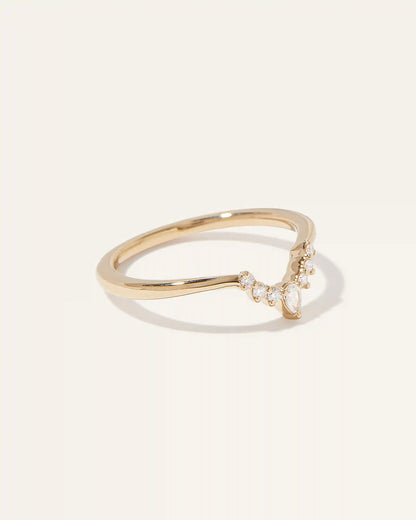 14K Gold Lab Grown Diamond Pointed Tiara Band