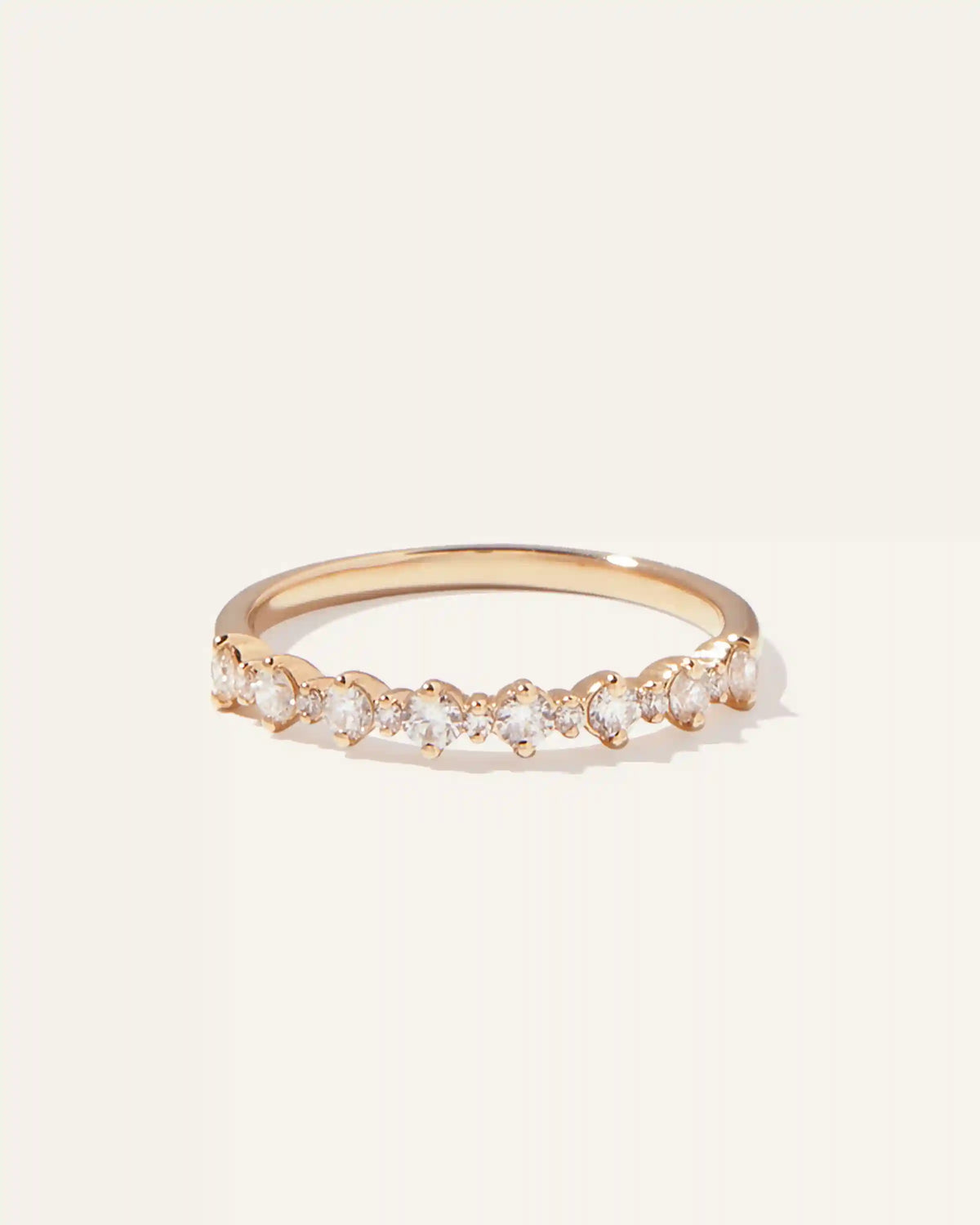 14K Gold Lab Grown Diamond Alternating Round Band