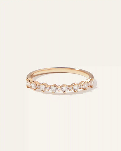 14K Gold Lab Grown Diamond Alternating Round Band