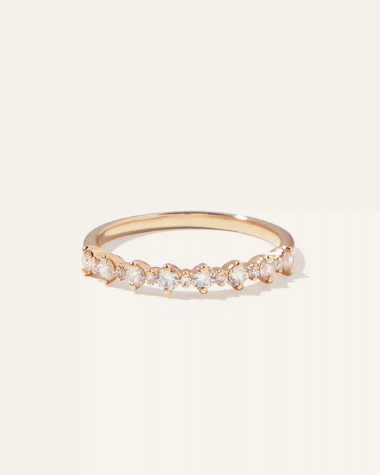 14K Gold Lab Grown Diamond Alternating Round Band