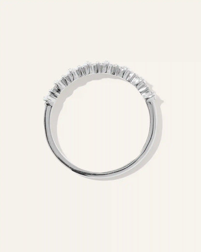 14K Gold Lab Grown Diamond Alternating Round Band