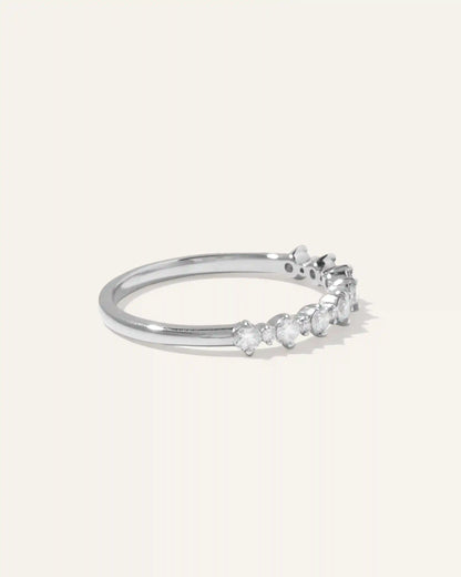 14K Gold Lab Grown Diamond Alternating Round Band