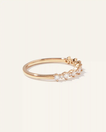 14K Gold Lab Grown Diamond Alternating Round Band