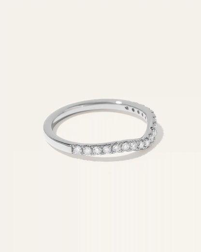 14K Gold Lab Grown Diamond Contoured Band