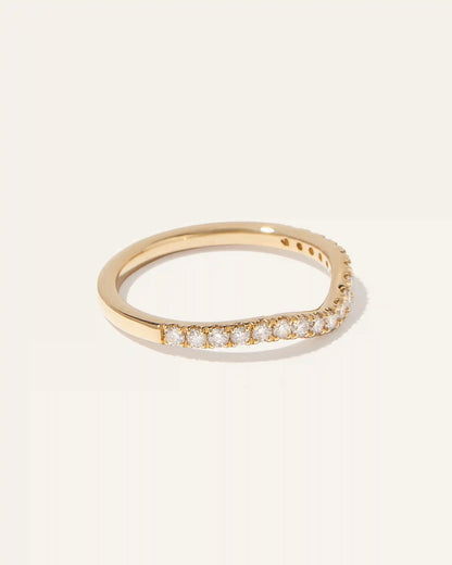 14K Gold Lab Grown Diamond Contoured Band