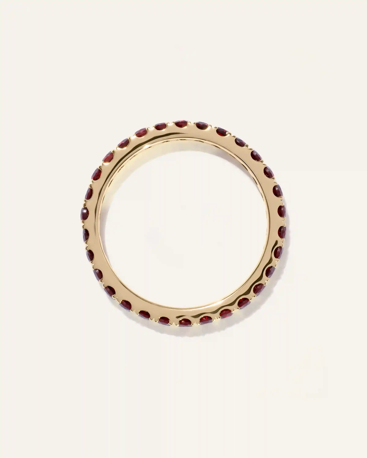 14K Gold Gemstone Pave Eternity Band