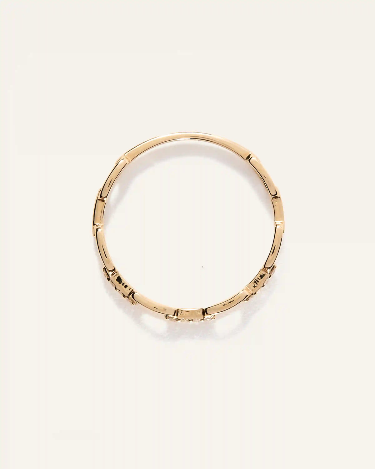 14K Gold Diamond Paperclip Link Ring