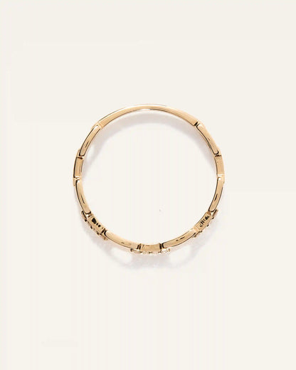 14K Gold Diamond Paperclip Link Ring