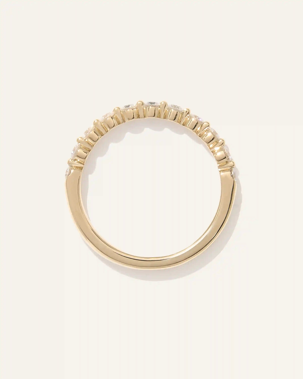Lab Grown Diamond Single Shared Prong Halfway Band