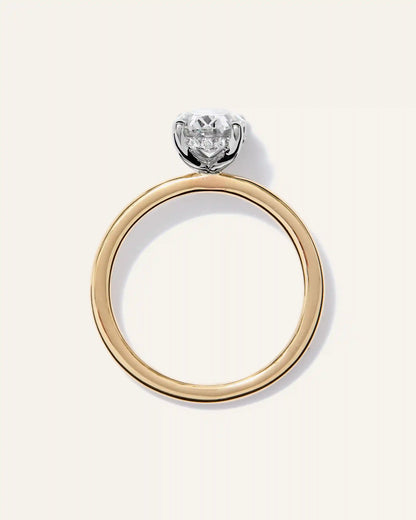 Lab Grown Diamond Oval Petite Hidden Halo Engagement Ring - 1.5ct