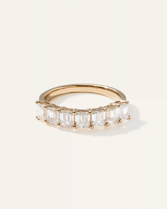 Lab Grown Diamond Emerald Seven Stone Band