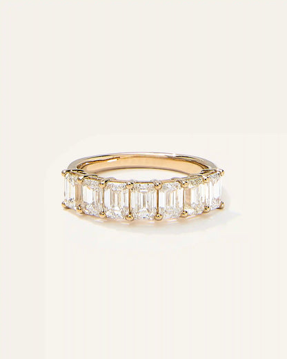 Lab Grown Diamond Emerald Seven Stone Band