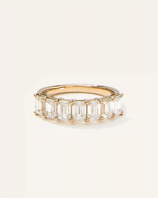 Lab Grown Diamond Emerald Seven Stone Band