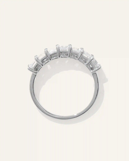 Lab Grown Diamond Emerald Seven Stone Band
