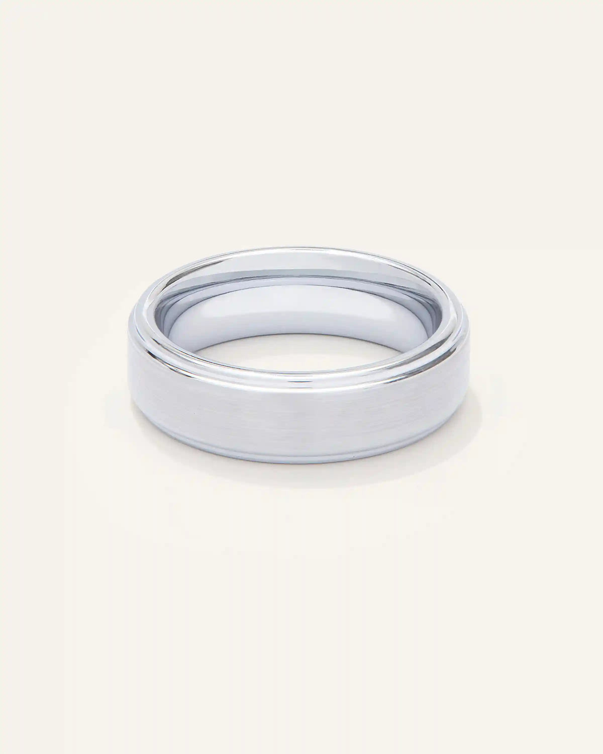 Tungsten Carbide Brushed Step Edge Band