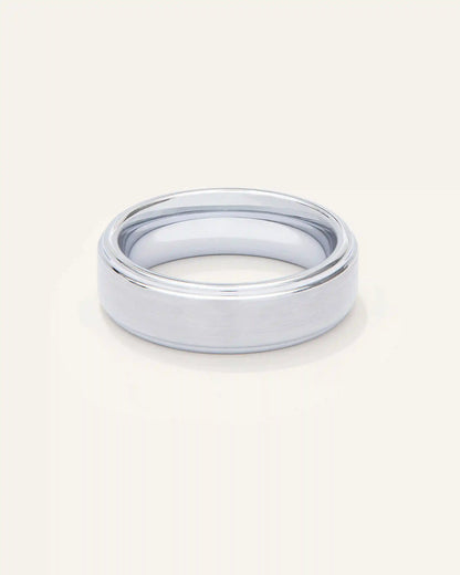 Tungsten Carbide Brushed Step Edge Band
