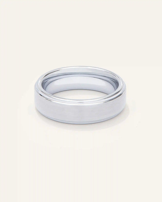 Tungsten Carbide Brushed Step Edge Band