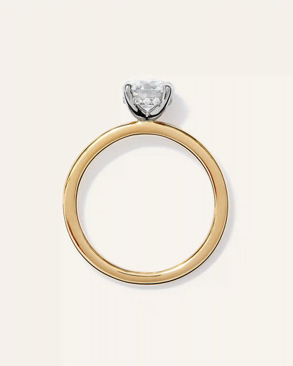 Lab Grown Diamond Round Petite Hidden Halo Engagement Ring - 1ct