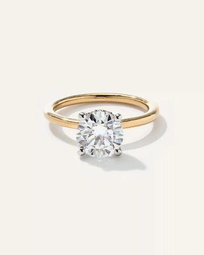 Lab Grown Diamond Round Petite Hidden Halo Engagement Ring - 2ct