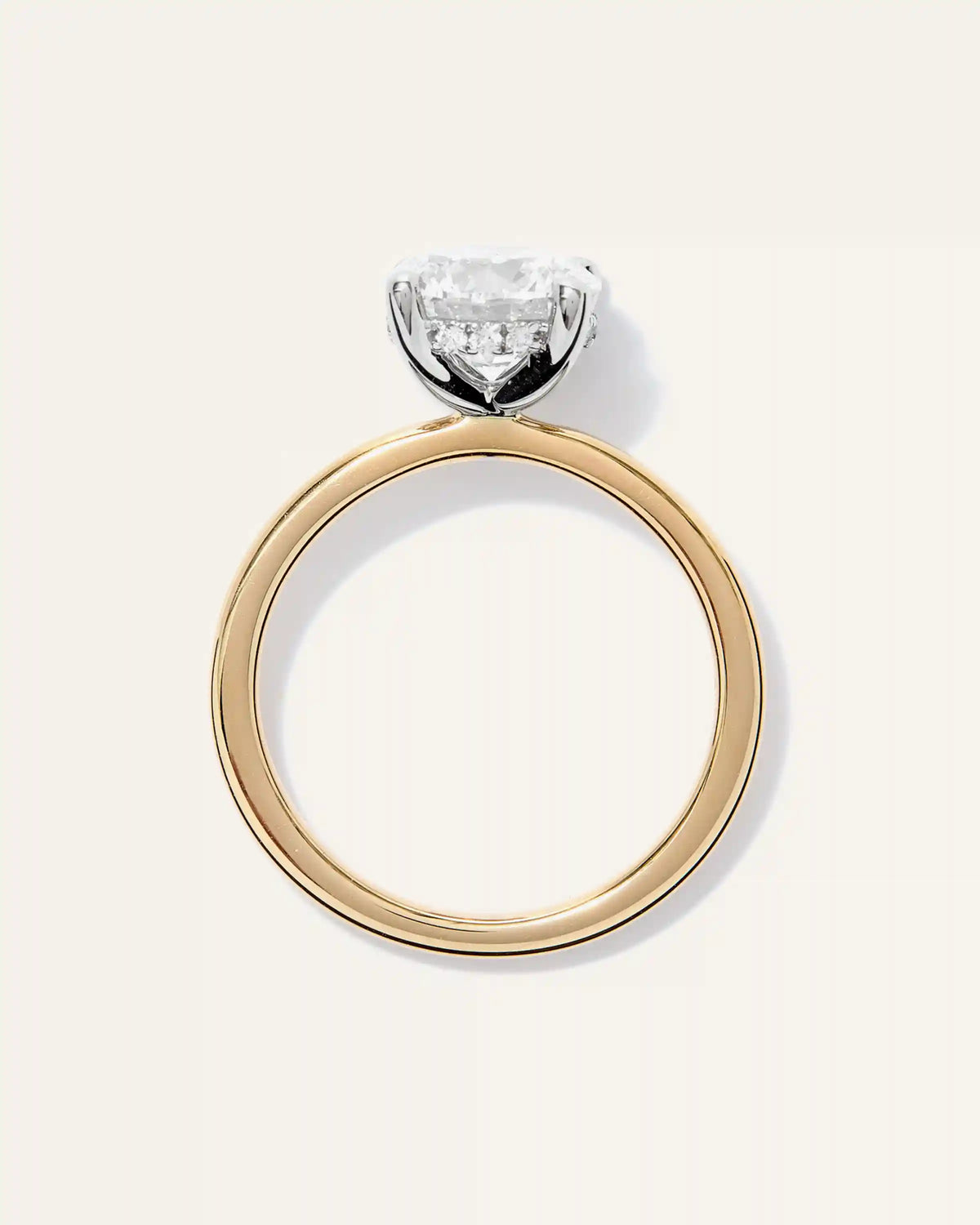 Lab Grown Diamond Round Petite Hidden Halo Engagement Ring - 2ct