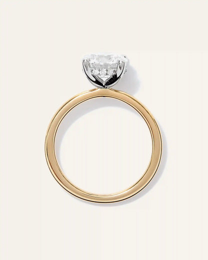 Lab Grown Diamond Round Petite Hidden Halo Engagement Ring - 2ct