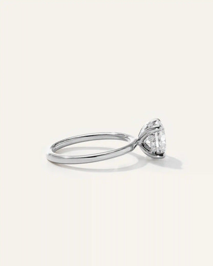 Lab Grown Diamond Round Petite Hidden Halo Engagement Ring - 2ct