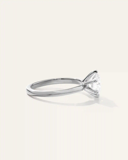 Lab Grown Diamond Round Six Prong Knife Edge Engagement Ring - 1.5ct