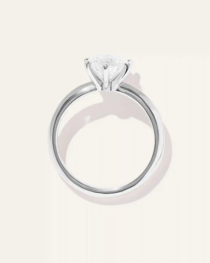 Lab Grown Diamond Round Six Prong Knife Edge Engagement Ring - 1.5ct