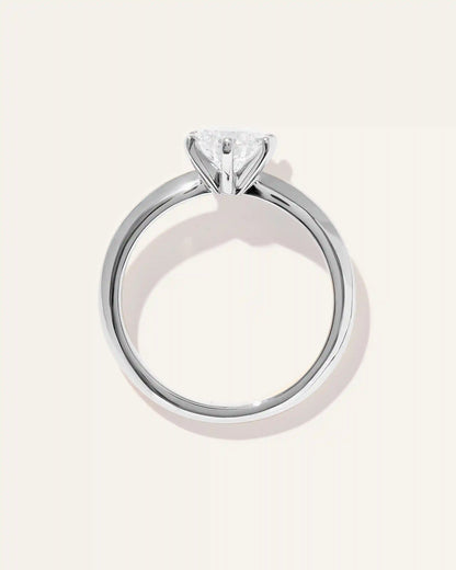 Lab Grown Diamond Round Six Prong Knife Edge Engagement Ring - 1ct