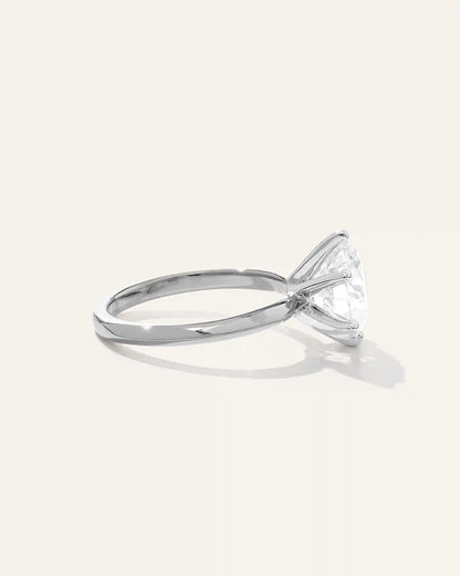 Lab Grown Diamond Round Six Prong Knife Edge Engagement Ring - 3ct