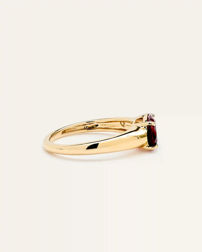 14K Gold Gemstone Vintage Inspired Ring