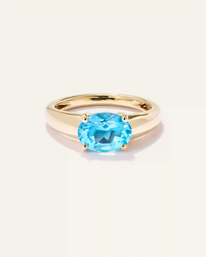 14K Gold Gemstone Vintage Inspired Ring